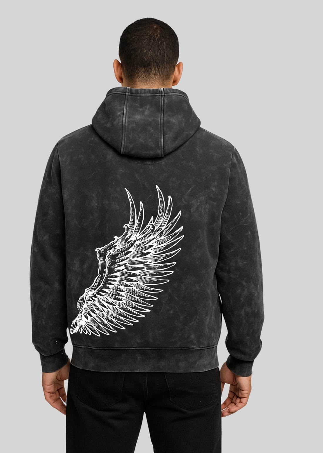 Acid wash Vintage look Oversized Hoodie – Forest Fade| Premium oversize Hoodie Black