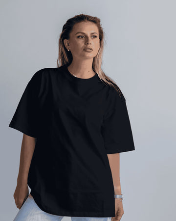 Women's Solid Premium Cotton | Oversized T-Shirt