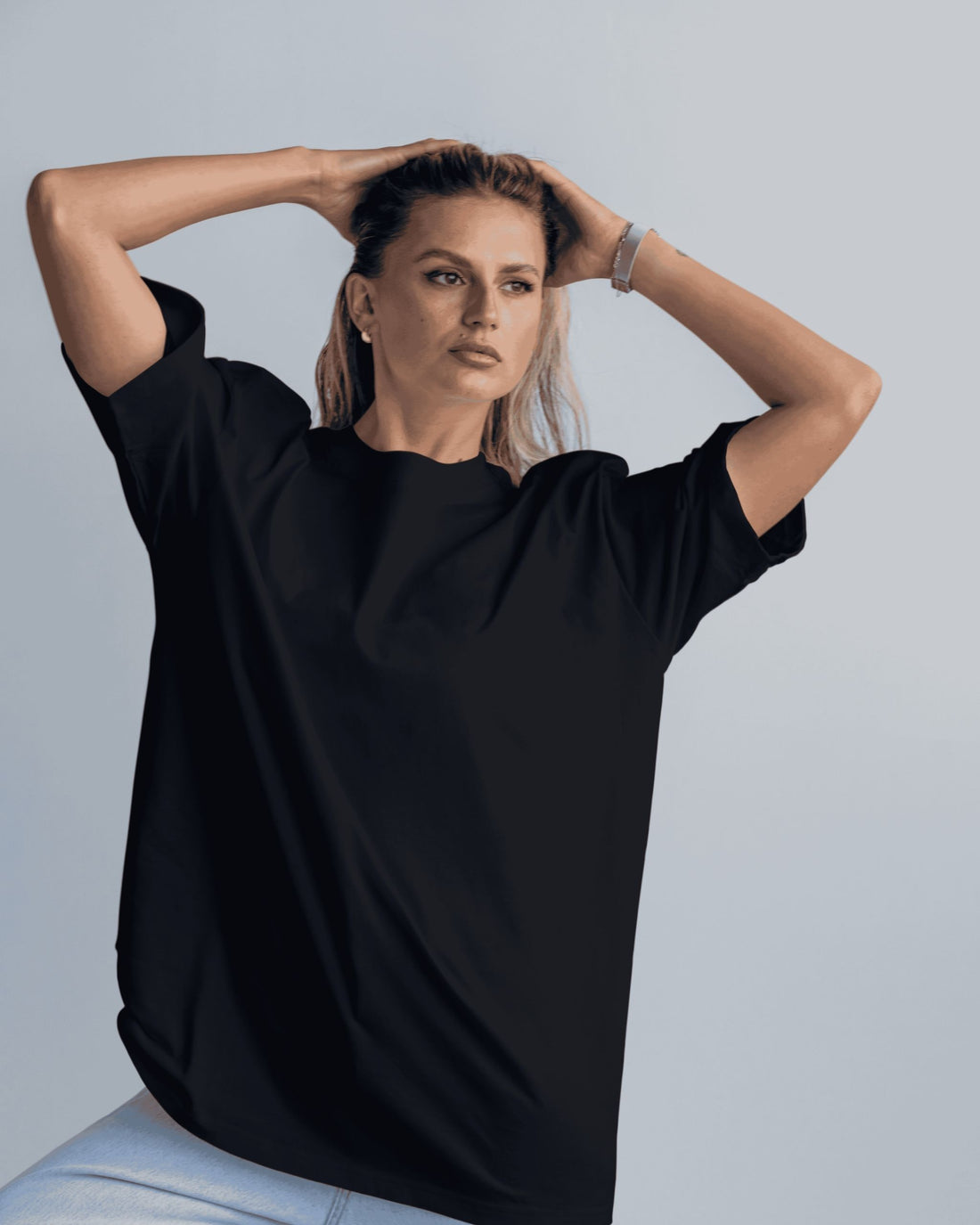 Women's Solid Premium Cotton | Oversized T-Shirt