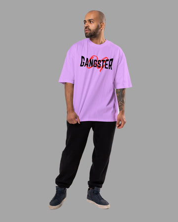 OG Gangster Good-Bad-Ugly AK Printed Cotton Lycra | Oversized T-Shirt Purple