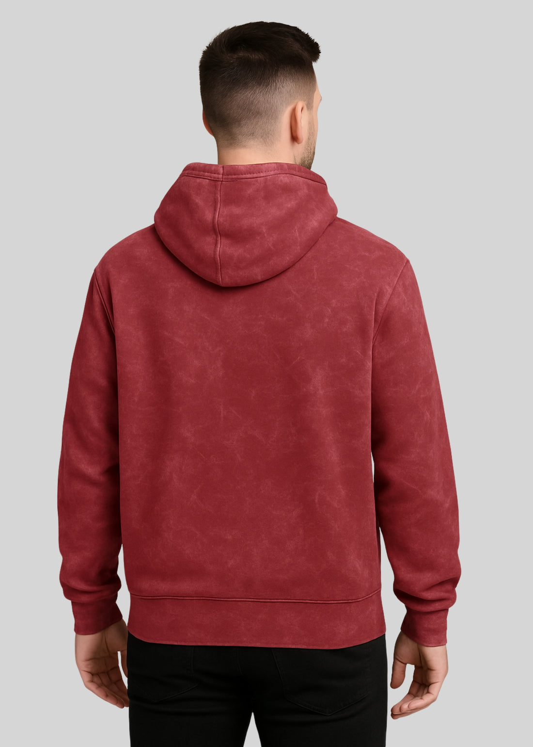 Plain Red Acid wash Vintage look Oversized Hoodie – Forest Fade| Premium oversized Hoodie