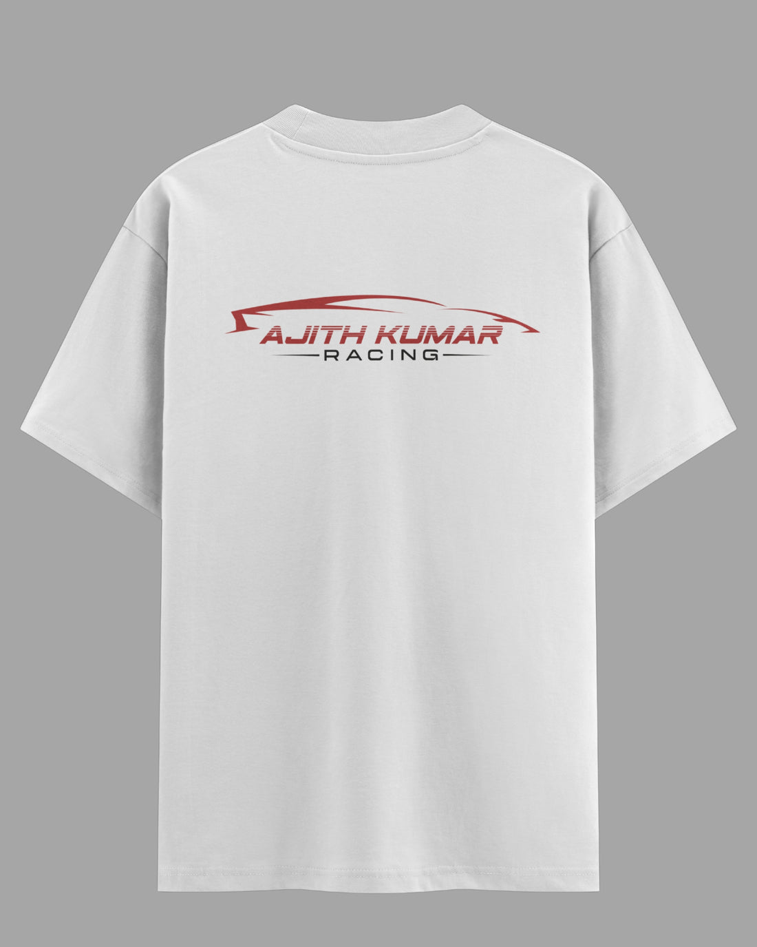 🏎️ Ajith Kumar Racing T-Shirt – White Edition (Front + Back Design)