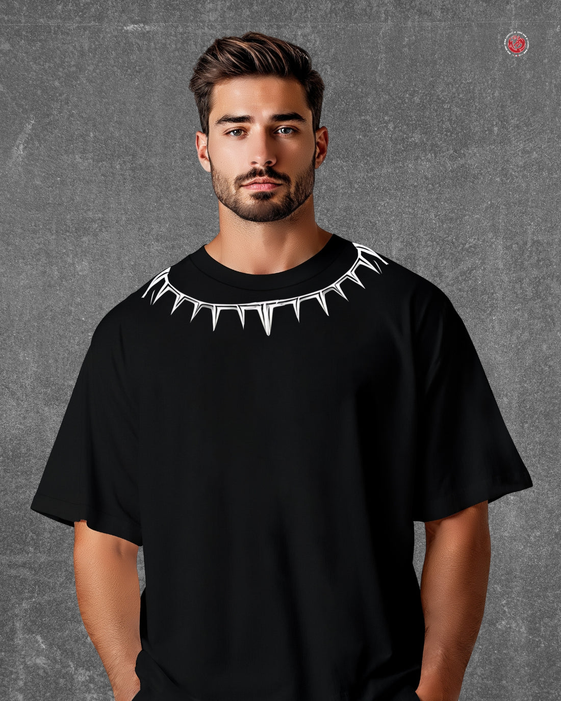 Panther Oversize Roundneck Black T-Shirt