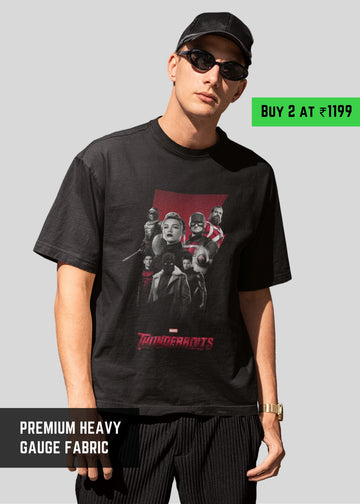 Thunderbolts Strike Tee – Not Super, Not Heroes, Not Giving Up | Premium oversize Tshirt