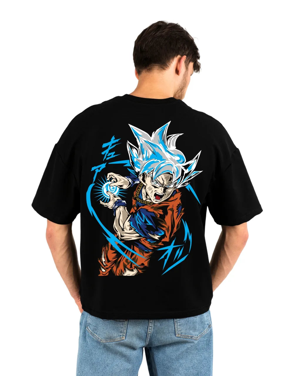Goku Attack Mode Printed Round Neck Pure Cotton Black T-Shirt