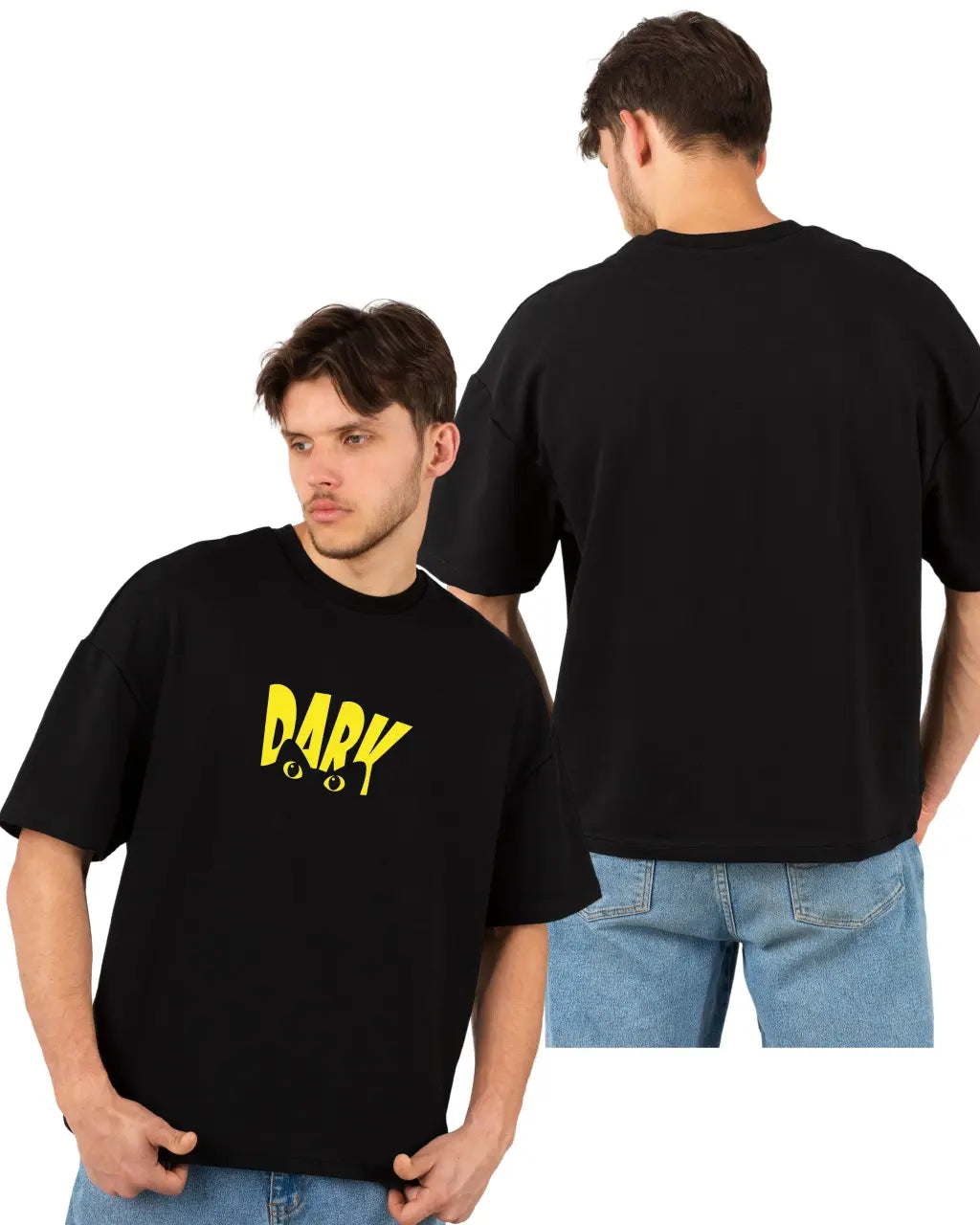 Dark Printed Oversized Black T-Shirt