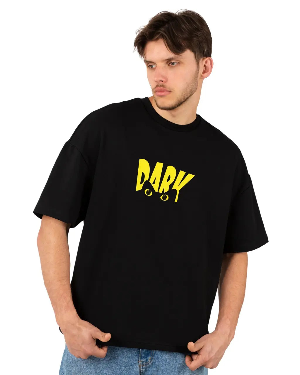 Dark Printed Oversized Black T-Shirt