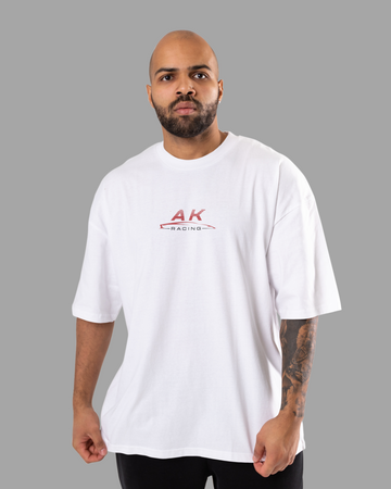 AK version ii Premium lycra Cotton | Oversized white T-Shirt