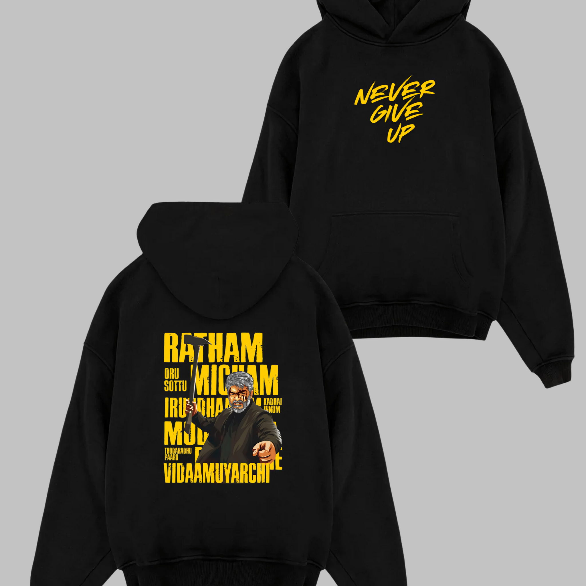 Ajithkumar vidaamuyarchi Printed hoodie  T-Shirt yellow print