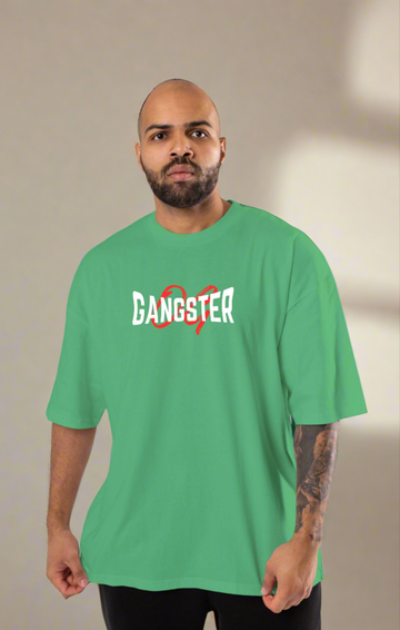 OG Gangster Good-Bad-Ugly AK Printed Cotton Lycra | Oversized T-Shirt green