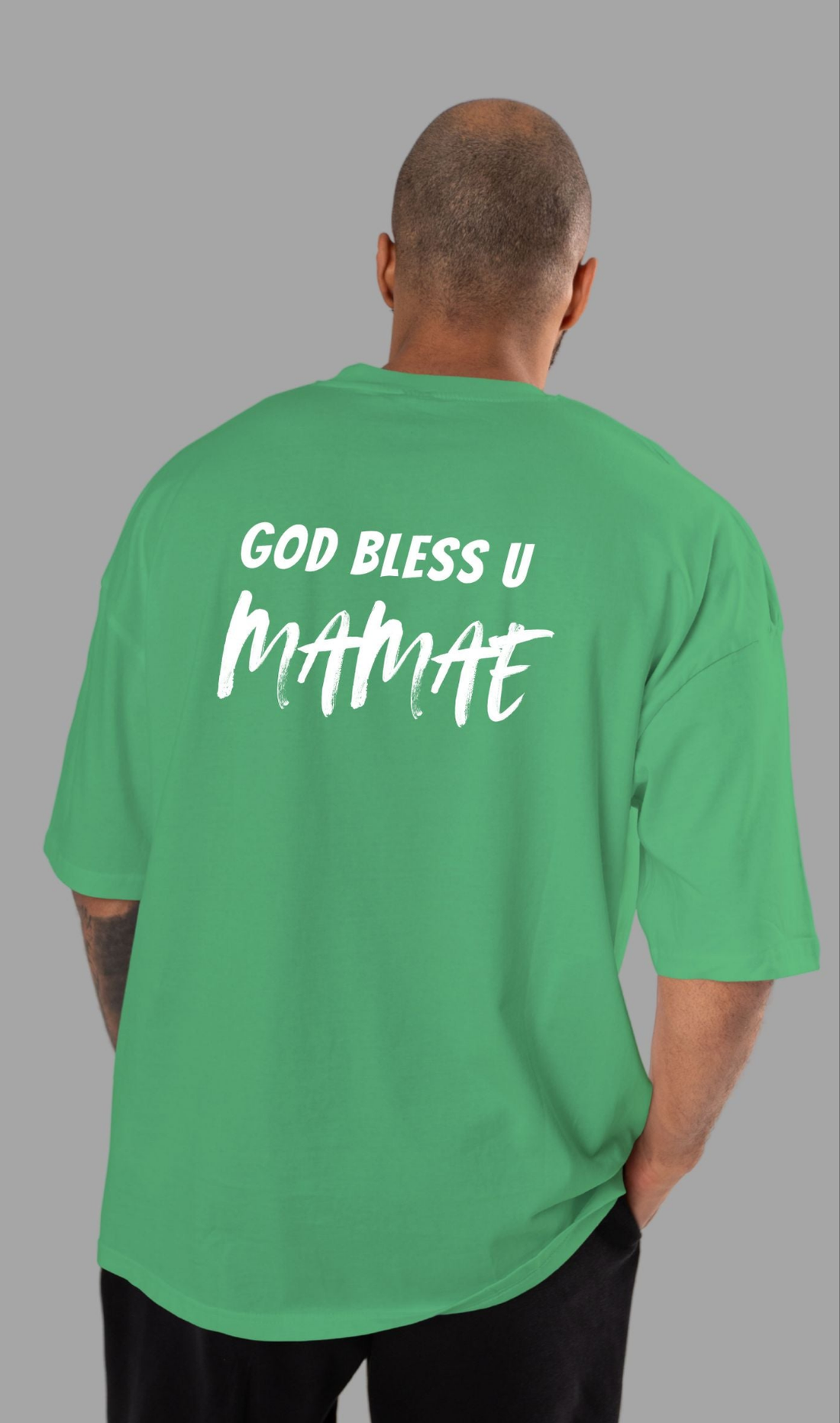 OG Gangster Good-Bad-Ugly AK Printed Cotton Lycra | Oversized T-Shirt green
