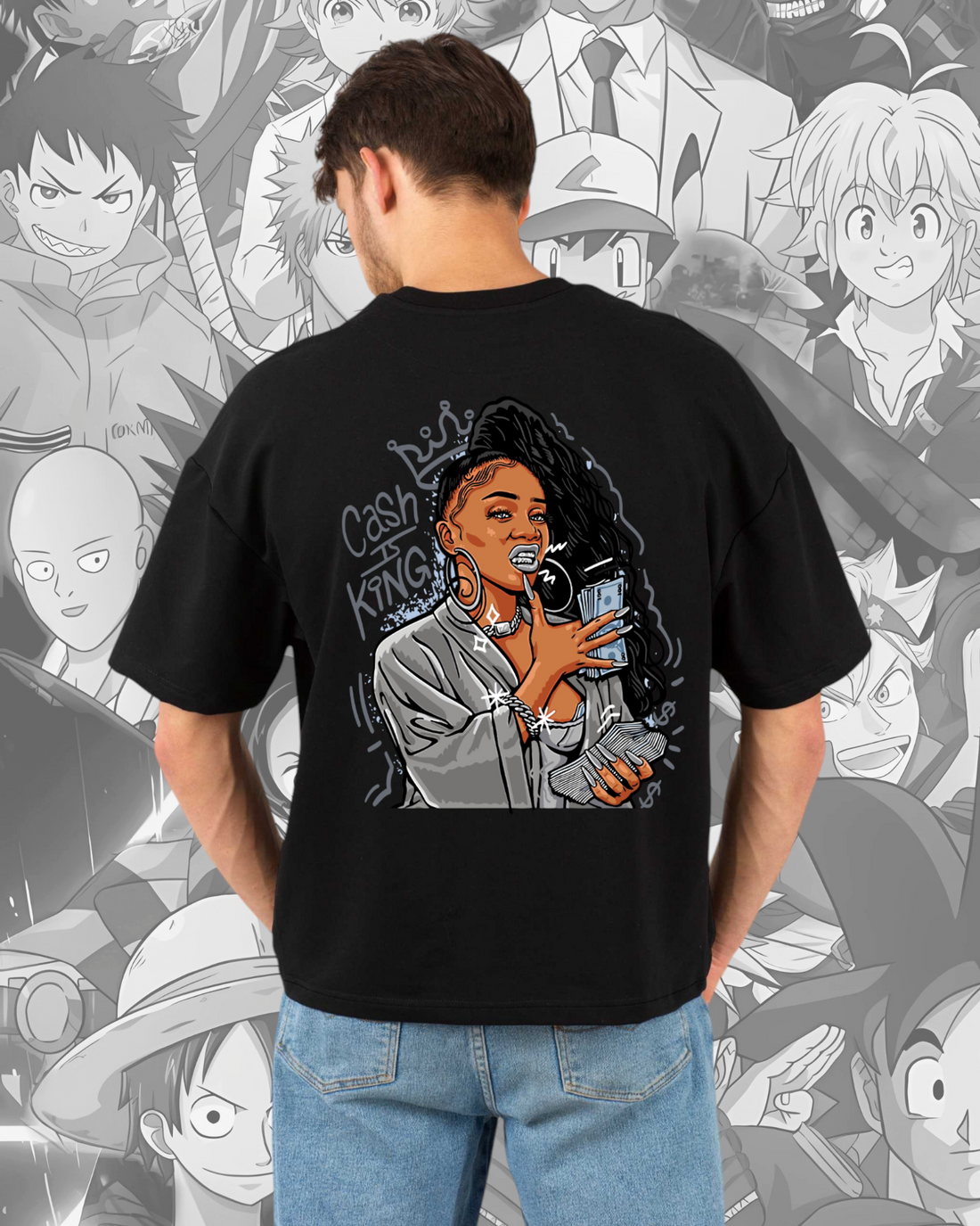 Money Printed Oversized T-Shirt