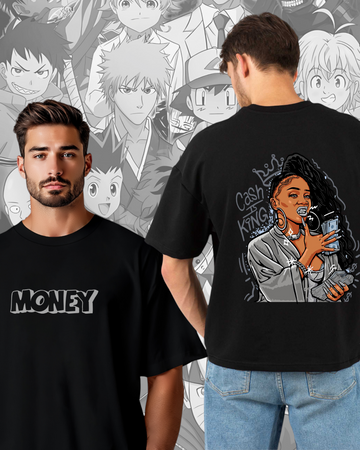 Money Printed Oversized T-Shirt