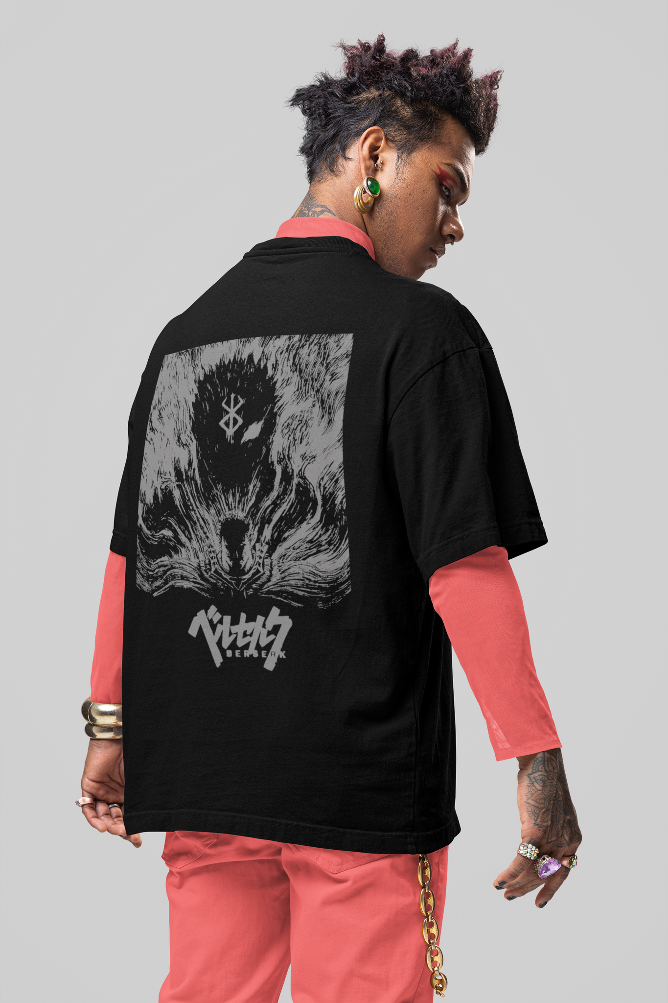 Oversized Gothic Anime Graphic T-Shirt – Unisex Streetwear