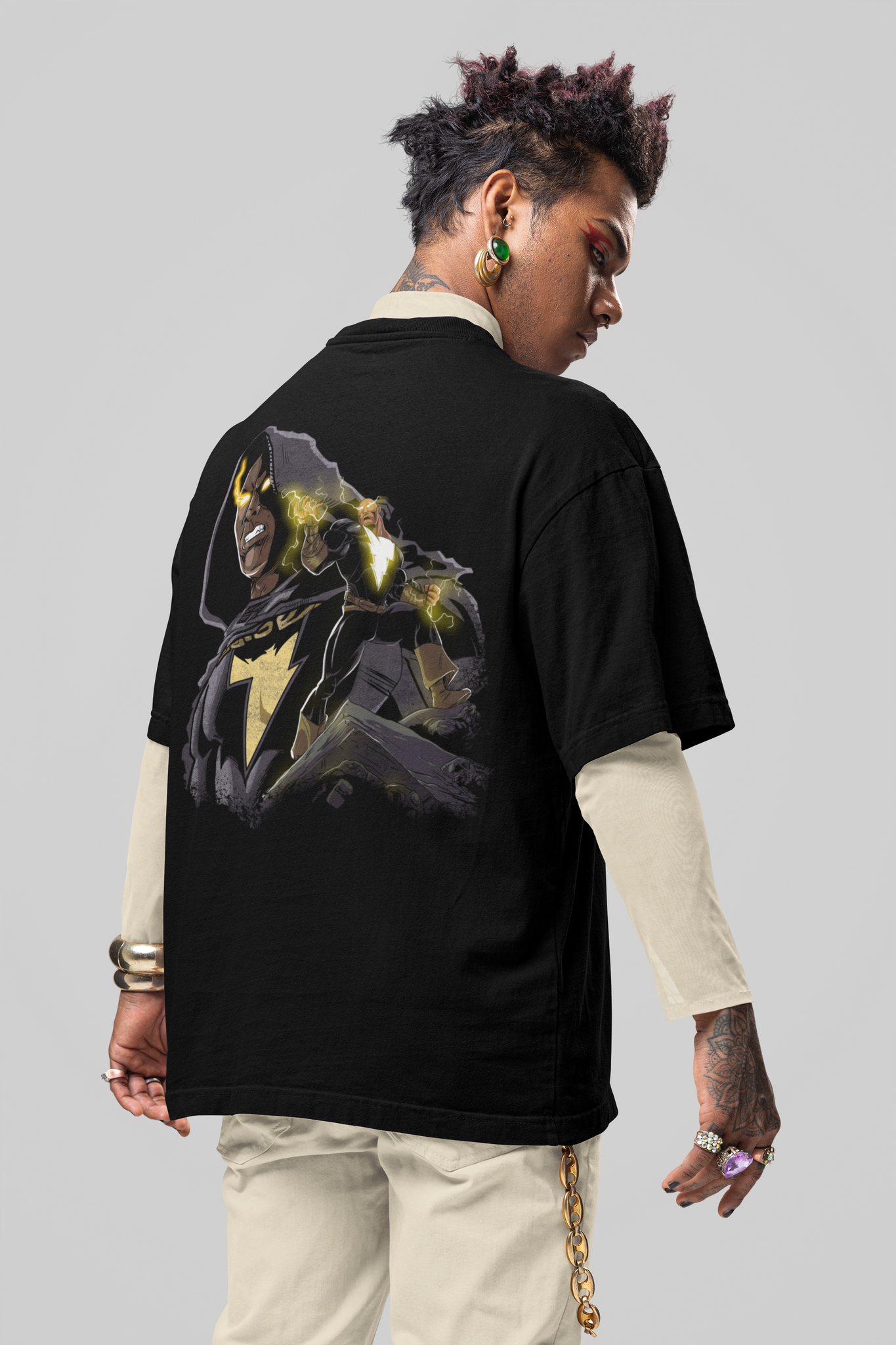Black Adam Premium Oversize Printed T-shirt | Oversize T-Shirt