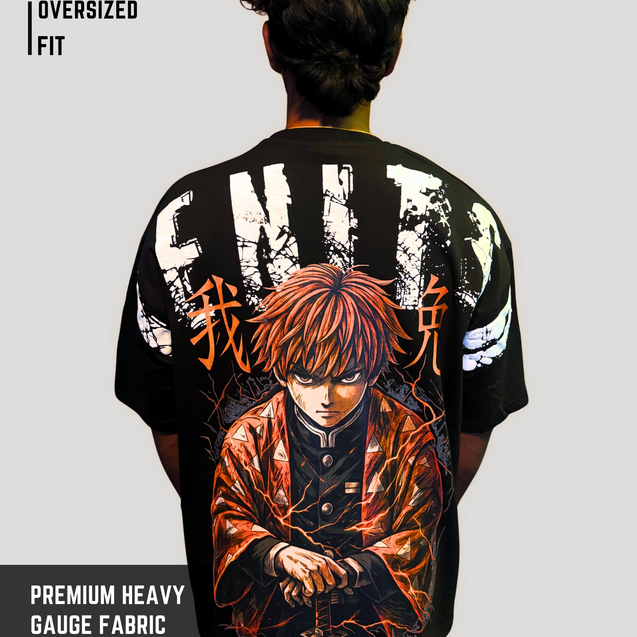 Zenitsu Agatsuma Oversized Anime T-Shirt – Demon Slayer Inspired Streetwear