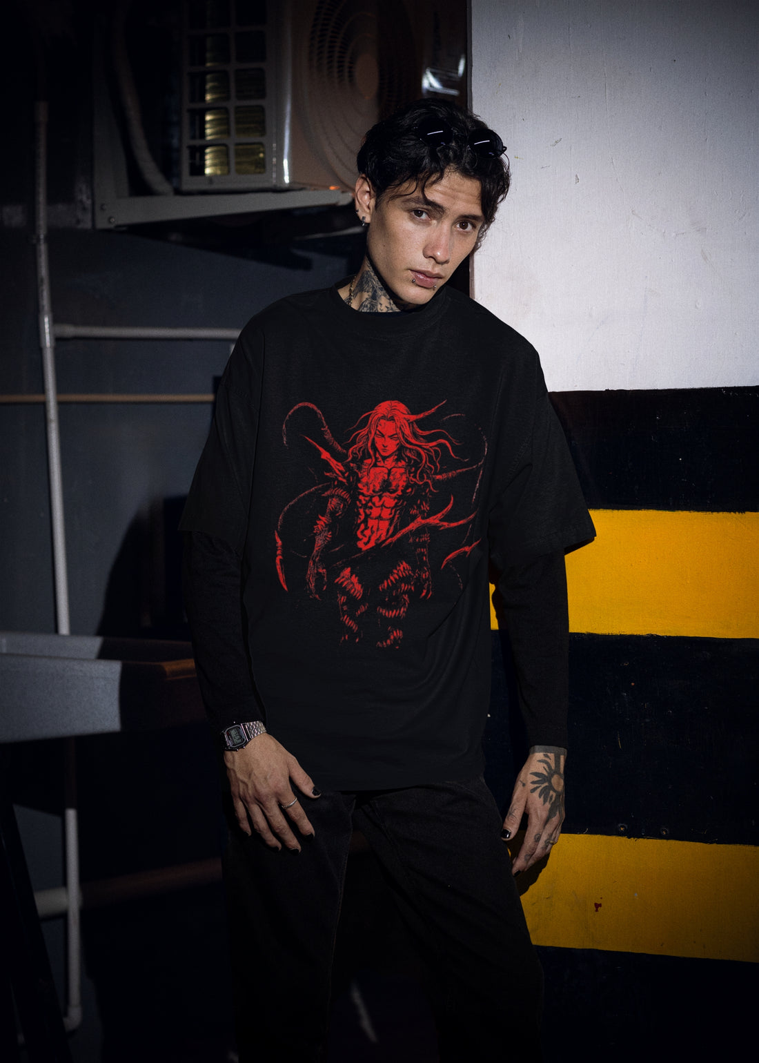 Demon Slayer Oversized T-Shirt – Blood Red Edition