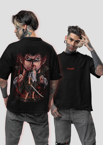 🔥 "Crimson Ronin" Oversized Graphic Tee – Warrior Flame Edition| Premium Graphic – Limited Edition | Oversized Streetwear T-shirt – Unisex | Black