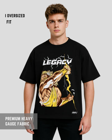 Legacy Zeus Lightning Oversized T-Shirt – Premium Heavy Gauge Fabric | Oversized tshirt