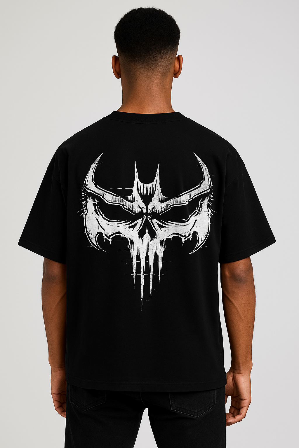 "Dark Reign" Oversized Black T-Shirt – Front & Back Puff Print