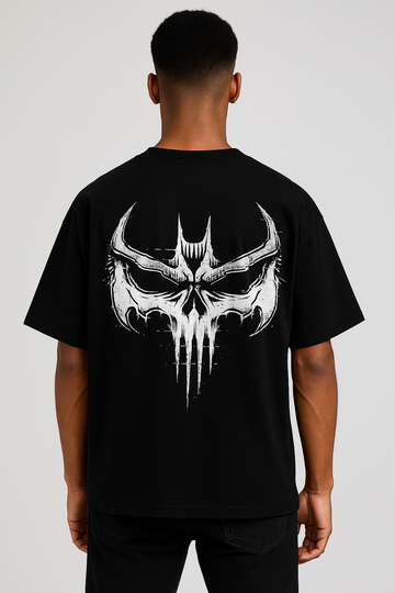 "Dark Reign" Oversized Black T-Shirt – Front & Back Puff Print