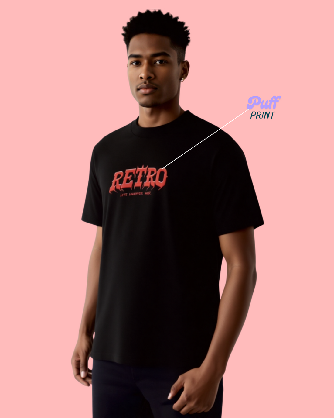 Retro | Puff Print |Premium Oversized T-Shirt