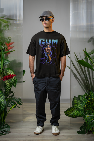 Anime Gym Bro's | Premium Oversize Printed T-shirt | Oversize T-Shirt