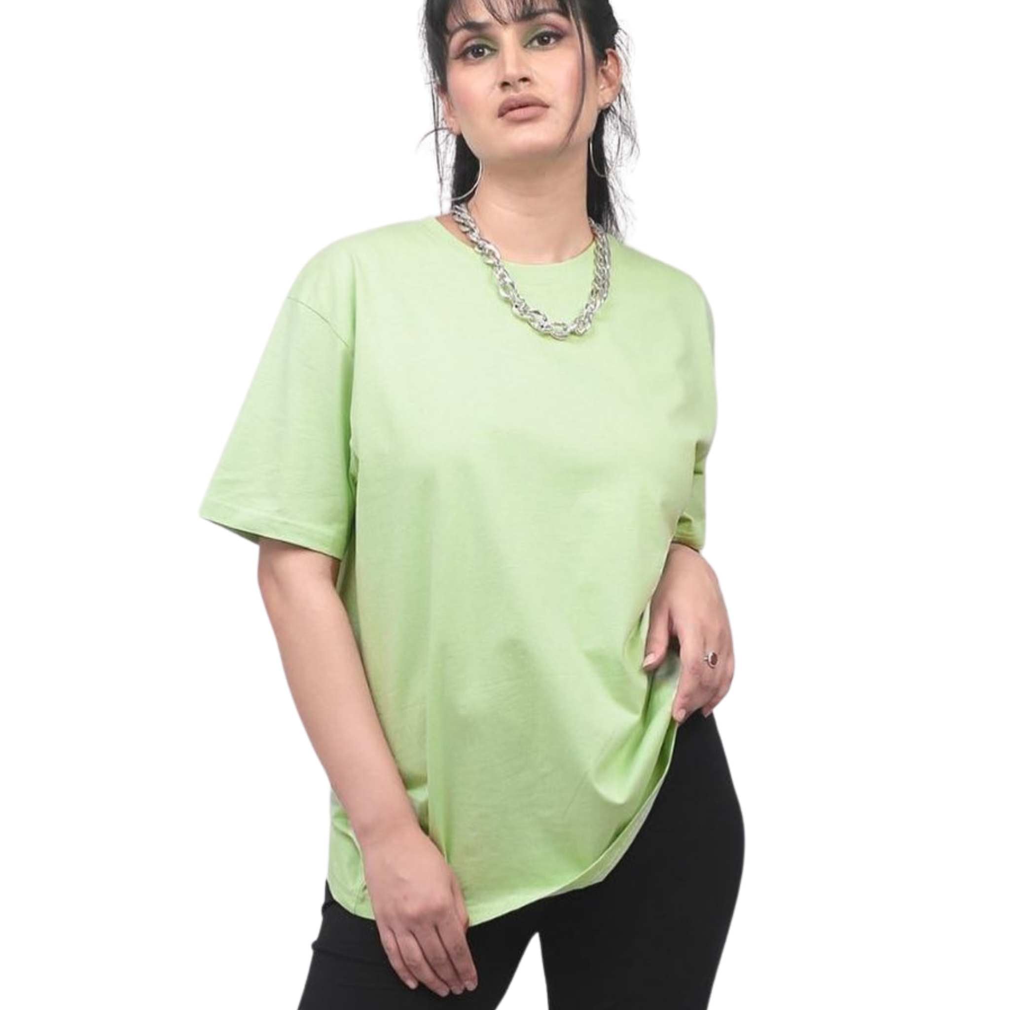 Women's Solid Premium Cotton | Dropshoulder T-Shirt