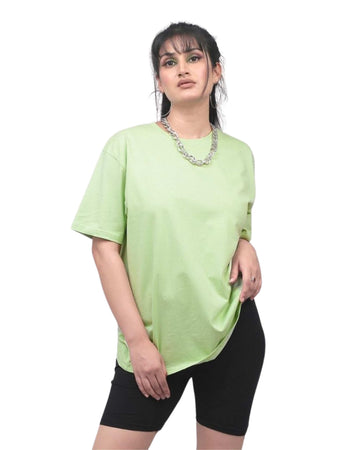 Women's Solid Premium Cotton | Dropshoulder T-Shirt