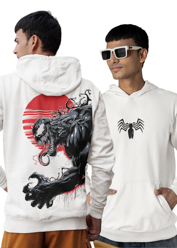 Venom White Hoodie – Dual-Side Print Edition