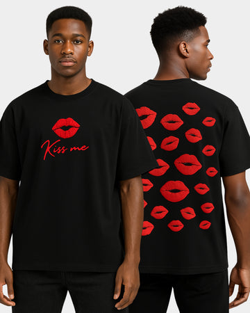 LA LEGACY kiss Me Oversized puff print Tee – Street Goth Edition (Unisex)