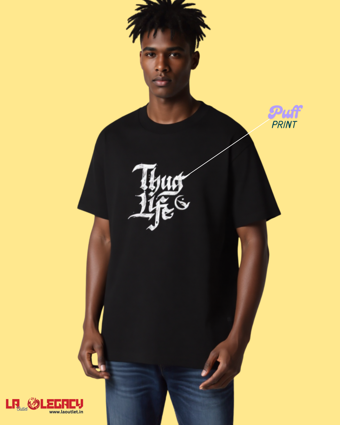 Thug life | Puff Print |Premium Oversized T-Shirt